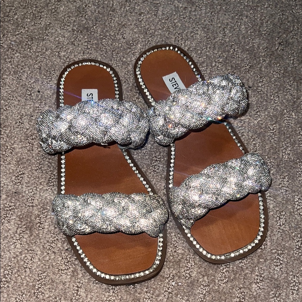 Steve Madden Glittering Silver Sandals
